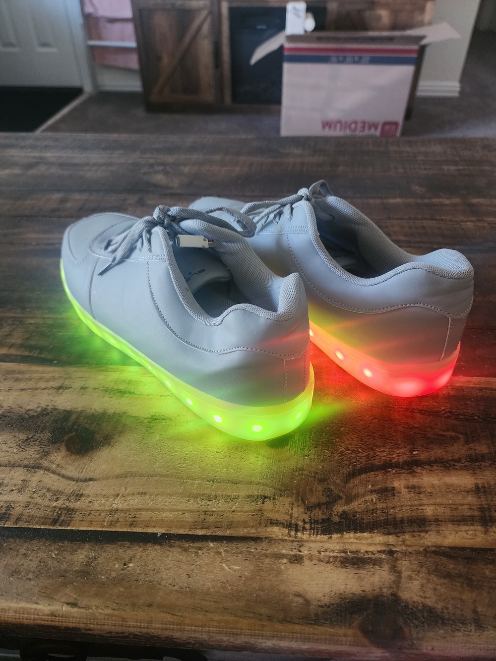 Light-Up Gray LED Sneakers with Color-Changing Soles